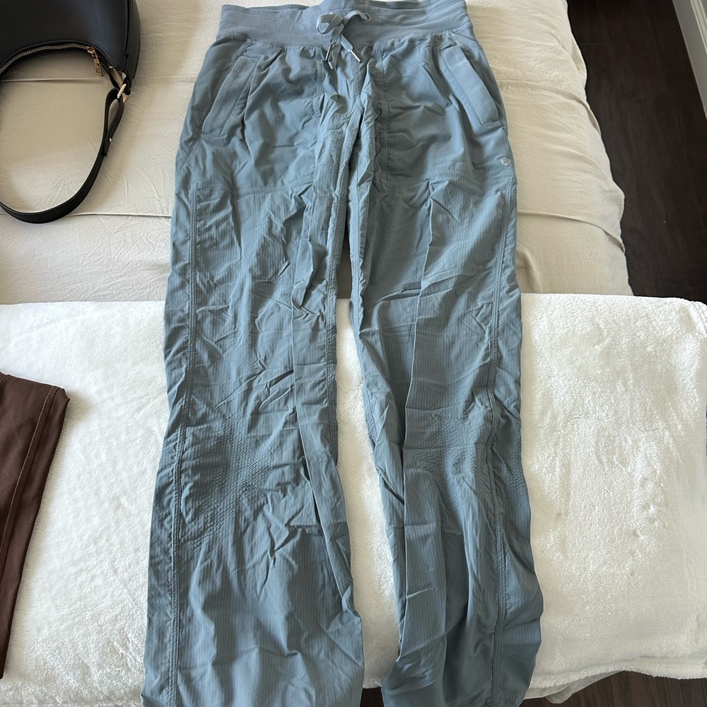 blue / grey straight leg dance studio joggers from lulu